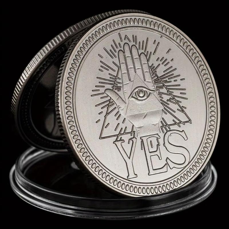 1Pcs Souvenir Commemorative Coin Yes Or No Prediction Decision Coin Ouija All-Seeing Eye Or Death Gothic Copper Plated Coin