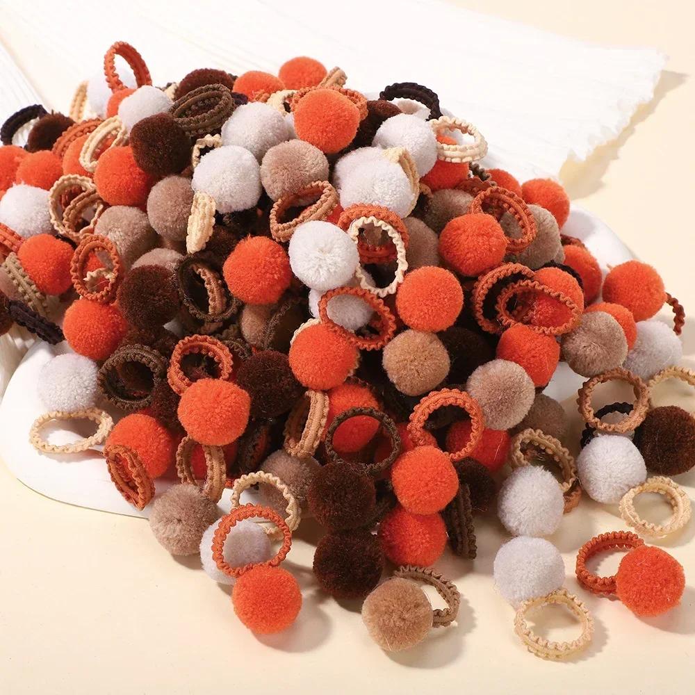 

LOVEKIKI 20 шт. Разноцветные плюшевые шарики Эластичные резинки для волос Веревки для головы Завязки Резинки для хвостика Головные уборы Аксессуары для волос для девочек