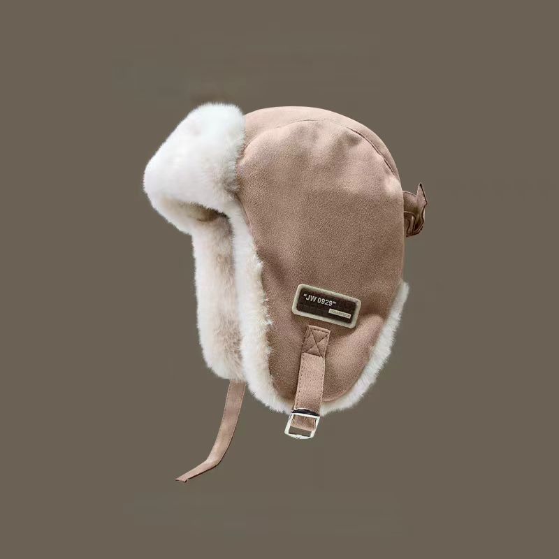 Winter Men's Fleece-Lined Thickened Hat Women's Retro Fashion Cold-Resistant Warm Cycling Earflap Hat