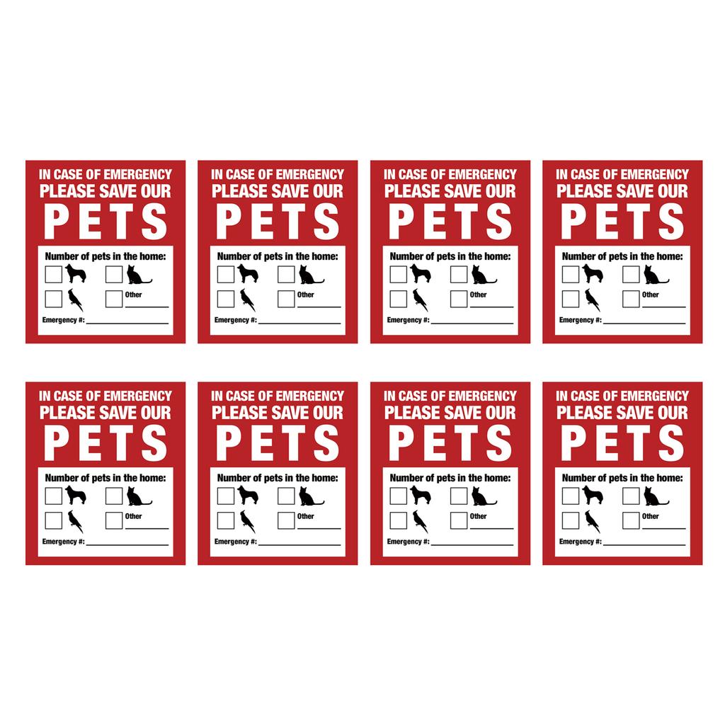 Pet Inside Alert Sticker Warning Labels Waterproof and Durable Dog Cat Rescue Sticker Decals for Fire Safety Emergency