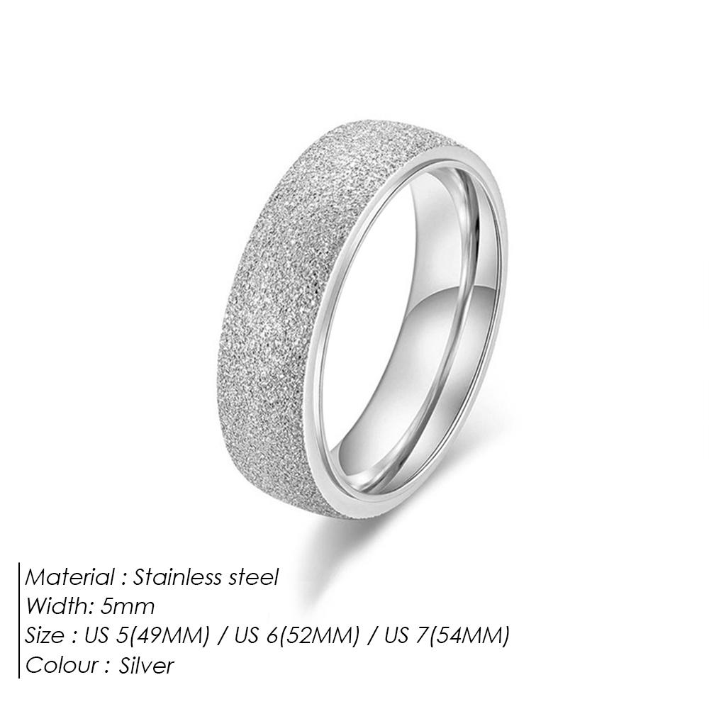 eManco High Quality Simple Scrub Stainless Steel Women 's Rings 2/3/5MM Width Gold Color For Girl Jewelry