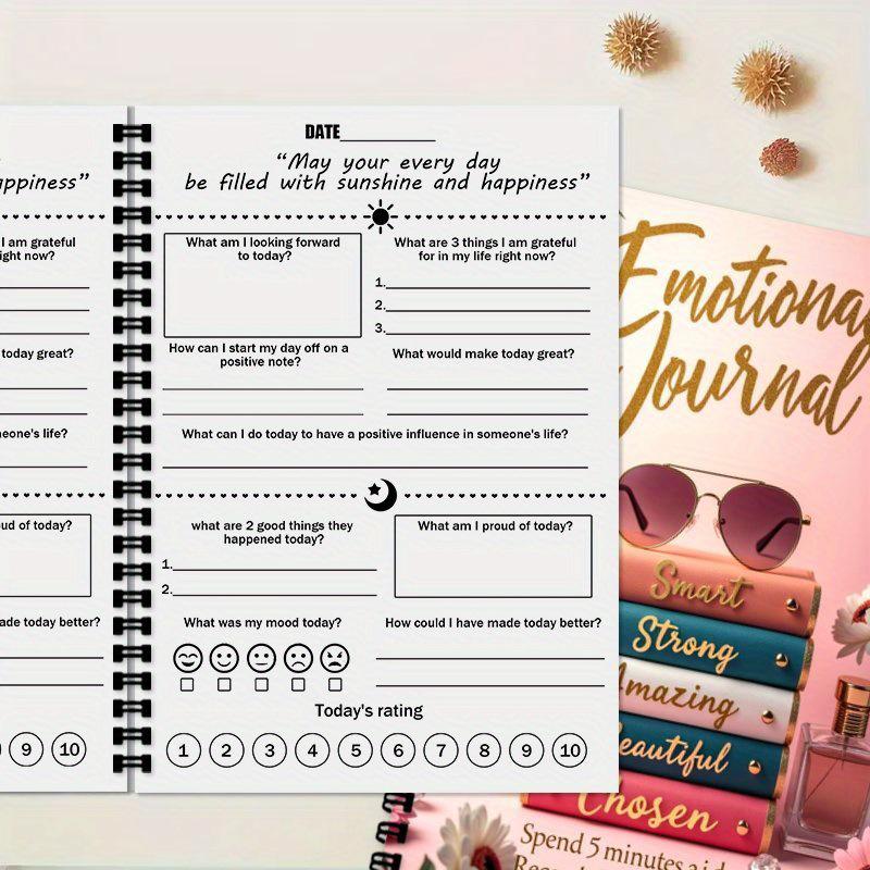 A5 Emotional Diary: Gratitude & Happiness Journal for Daily Self-Care and Optimism, Portable Coil-bound Notebook