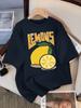 Fresh Lemon Fruit Prints Women Tee Shirt Casual Oversized T-Shirts Breathable Cotton Short Sleeve Comfortable O-Neck Tops