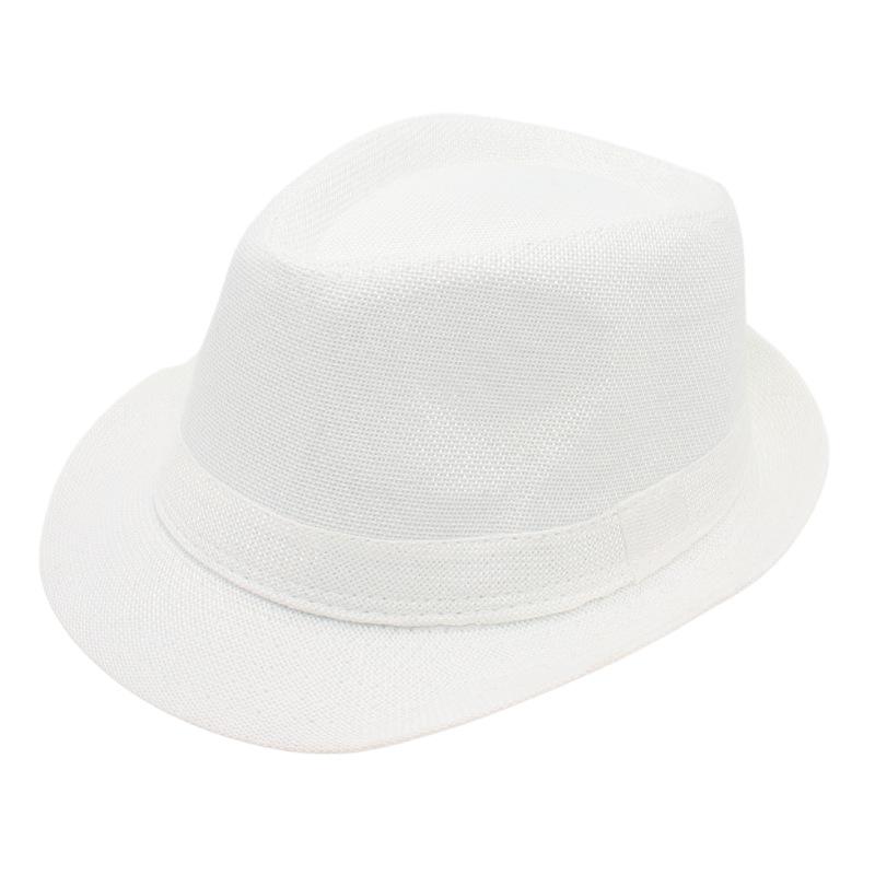 Dance Performance Small Jazz Hat Panama Top Hat Seaside Casual Beach Hat Simple Solid Color Trilby