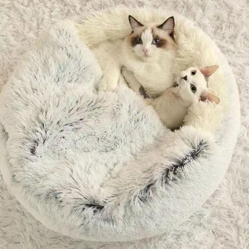 Winter Plush Cat Bed round Cushion Warm Cat House Basket Pet Sleep Bag Kitten Nest Kennel Soft Cozy Nest for Small Dogs And Cats