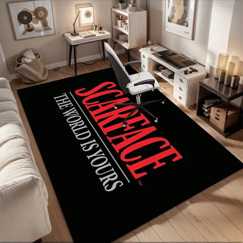 

Scarface: The World is Yours T-ShirtOffice Mat Perfect for Home Decor Office Desk Chair Rugs Chair Carpet for office Polyester Chair Mat Gif 60cm by 90cm