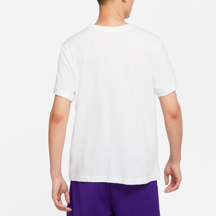 Nike Just Do It Logo Print Crew Neck Short Sleeve T-Shirt Men Tops White DR7640-100