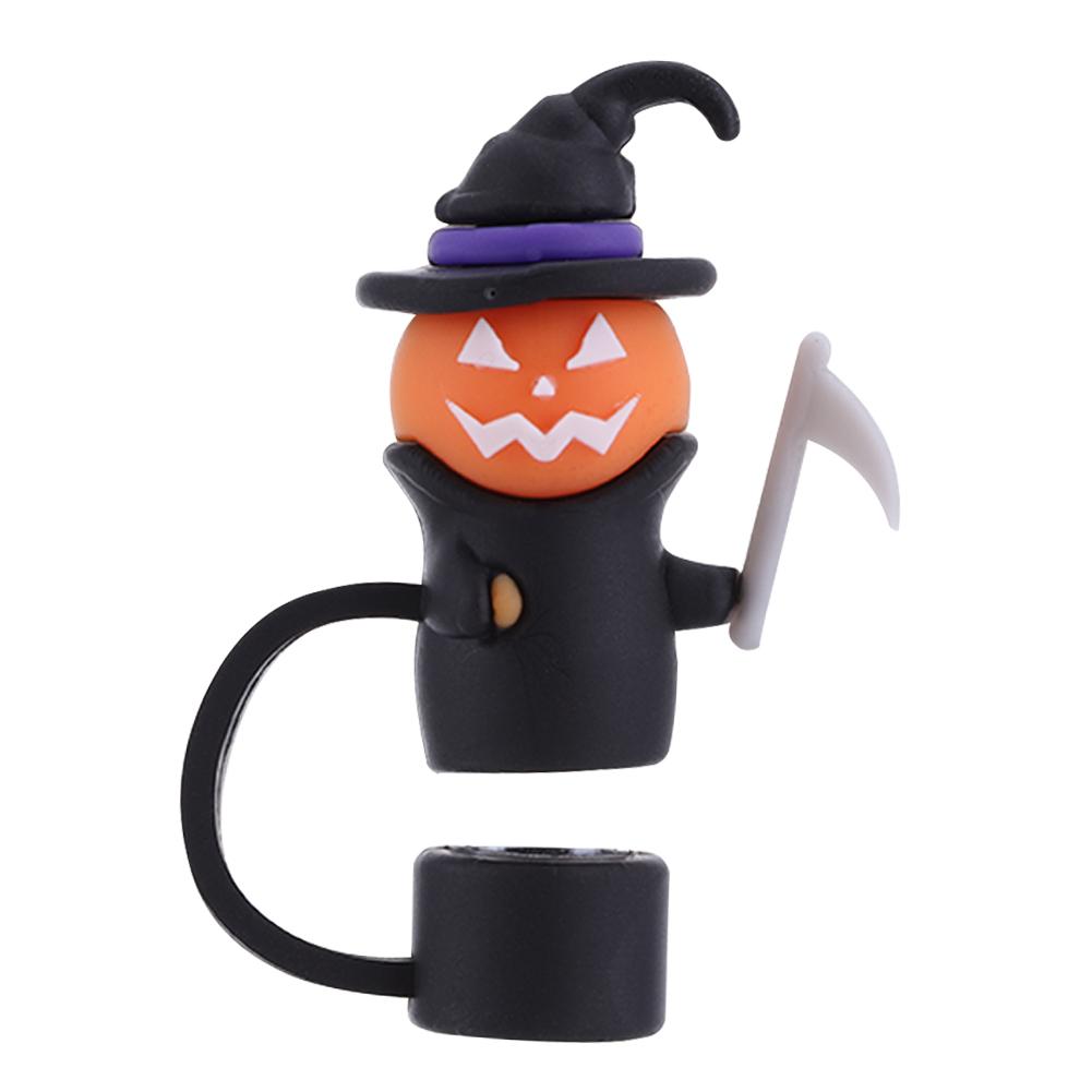 5-1pc Halloween Silicone Straw Covers Dust-Proof Cute Cartoon Straw Caps Funny Tumbler Straw Plugs for Stanle y 30/40 OZ Cups