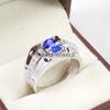 Tanzanite Oval Cut Gemstone With 925 Sterling Silver Ring For Men's #B677 JL375688164190
