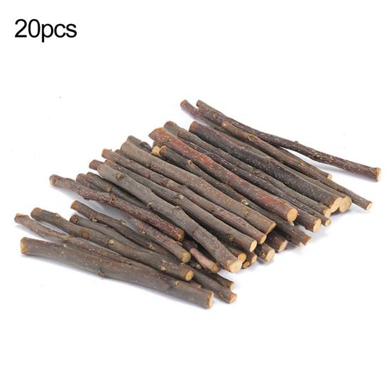 20/40/60Pcs Hamster Chew Sticks Eco-friendly Bite-Resistant Apple Tree Rabbit Chew Toys Pet Teeth Grinding Stick for Home