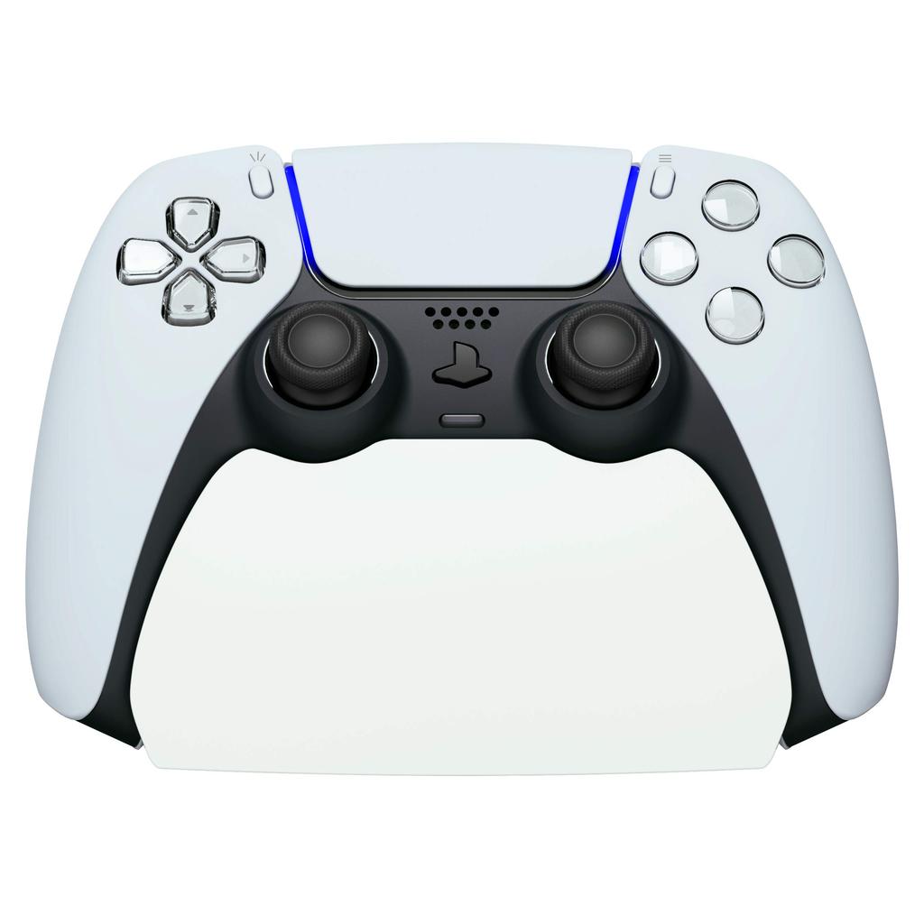 PlayVital PS5 Controller Stand with Rubber Pads, Compatible with PlayStation 5 Controllers [White]