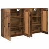 Wall Mounted Cabinet Set 2 Pcs Reclaimed Wood Look 69.5 X 34 X 90 Cm