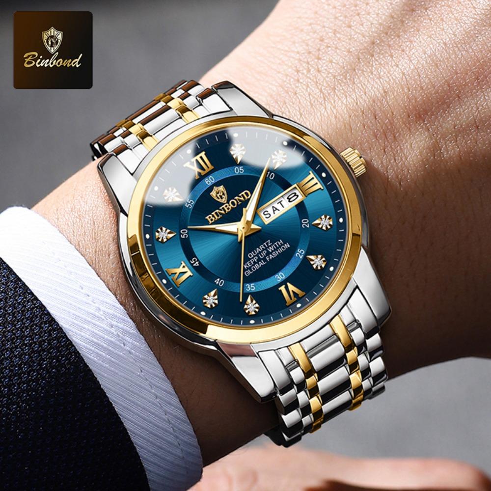 BINBOND Top Brand Luxury Fashion Watch Men 3ATM Waterproof Date Clock Sport Watches Mens Quartz Wristwatch