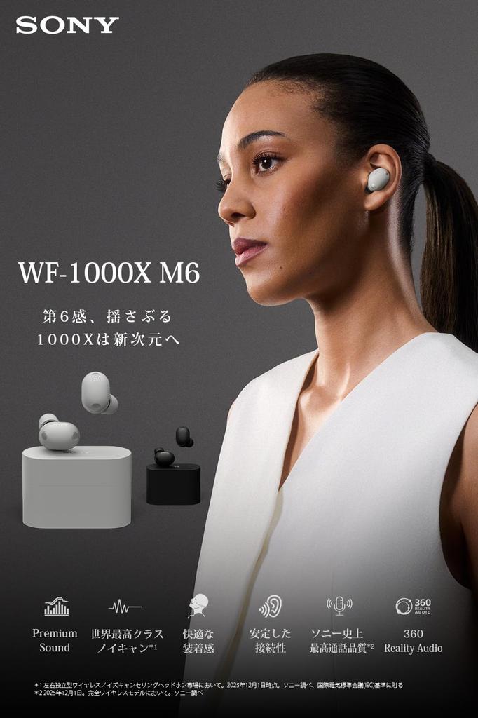 Sony Silver Wireless Noise Ambient Sound Call IPX4 Water Long SZ WF-1000XM6 Earbuds, Bluetooth, High-Resolution Audio, World-Class Cancellation,