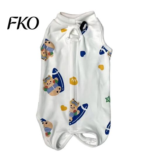 Cat Anti-lick Suit Recovery Suit, Soft Cotton Clothing, Cute Cartoon Print Four-Leg Clothes, Easy Buckle Clothes After Surgery Apparel for Female Male