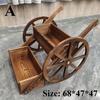 Wooden Wagon Garden Decor Rustic Flower Pot Planters Indoor Outdoor for Backyard Balcony Outside Wheelbarrow Planter for Patio