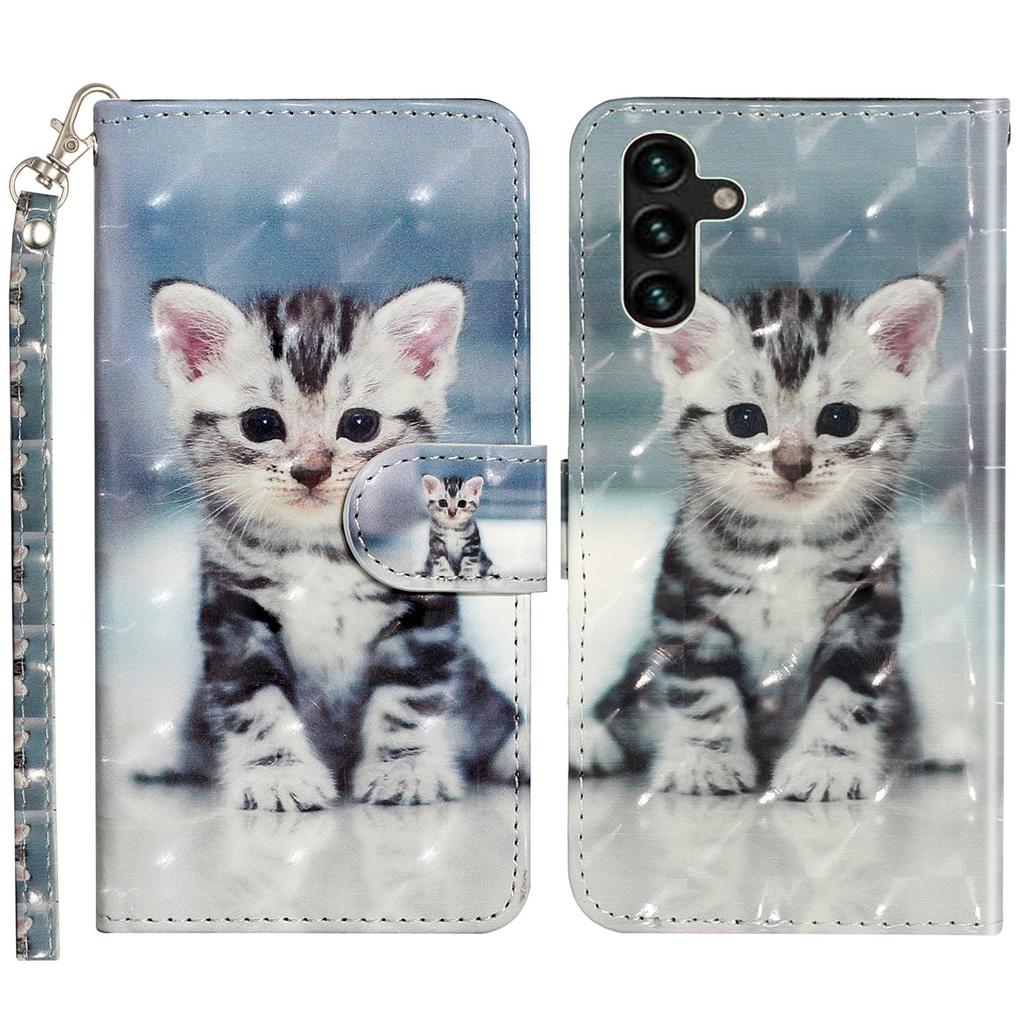 For Samsung Galaxy S24 FE Case 3D Pattern Leather Wallet Flip Phone Cover with Strap