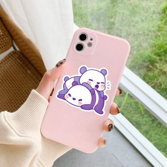 50Pcs Graffiti Sticker Waterproof Clear Printing DIY PVC Cute Cartoon Animal Pig Pattern Laptop Skateboard Decal Stationery Supplies