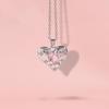 Spring And Summer Couple Style Light Luxury High-End, Versatile Diamond Heart Bow Necklace