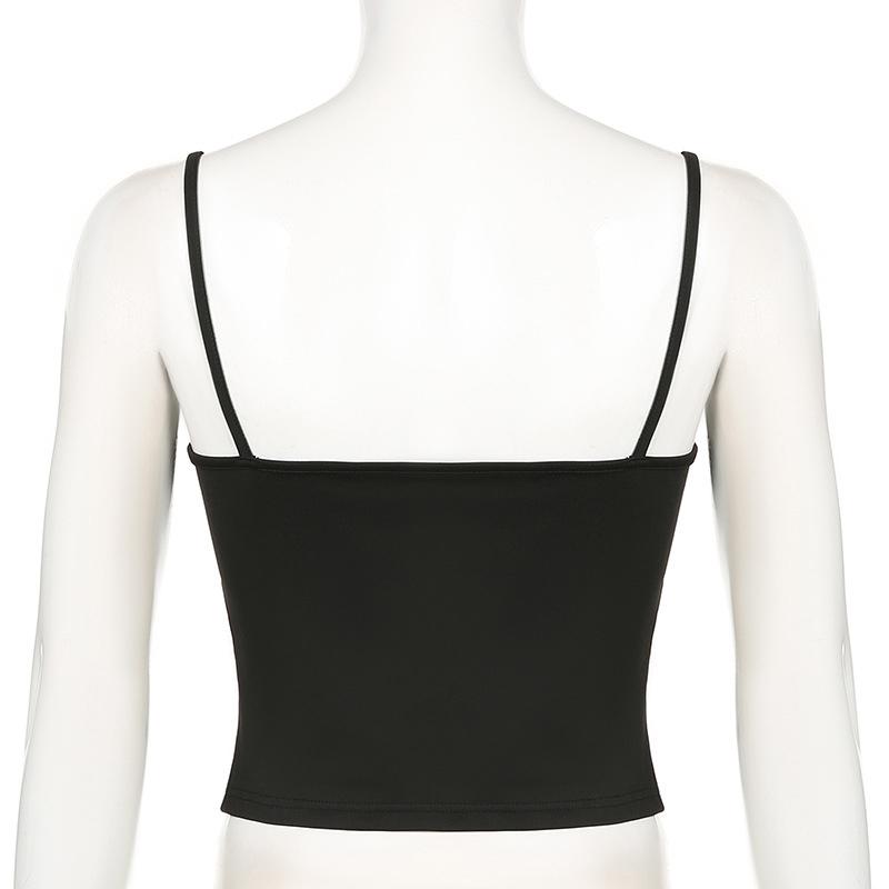 Basic Solid Camis Summer Casual Sleeveless Spaghetti Strap Top Women Harajuku All-match Cropped Tops Y2k Vintage Clothing