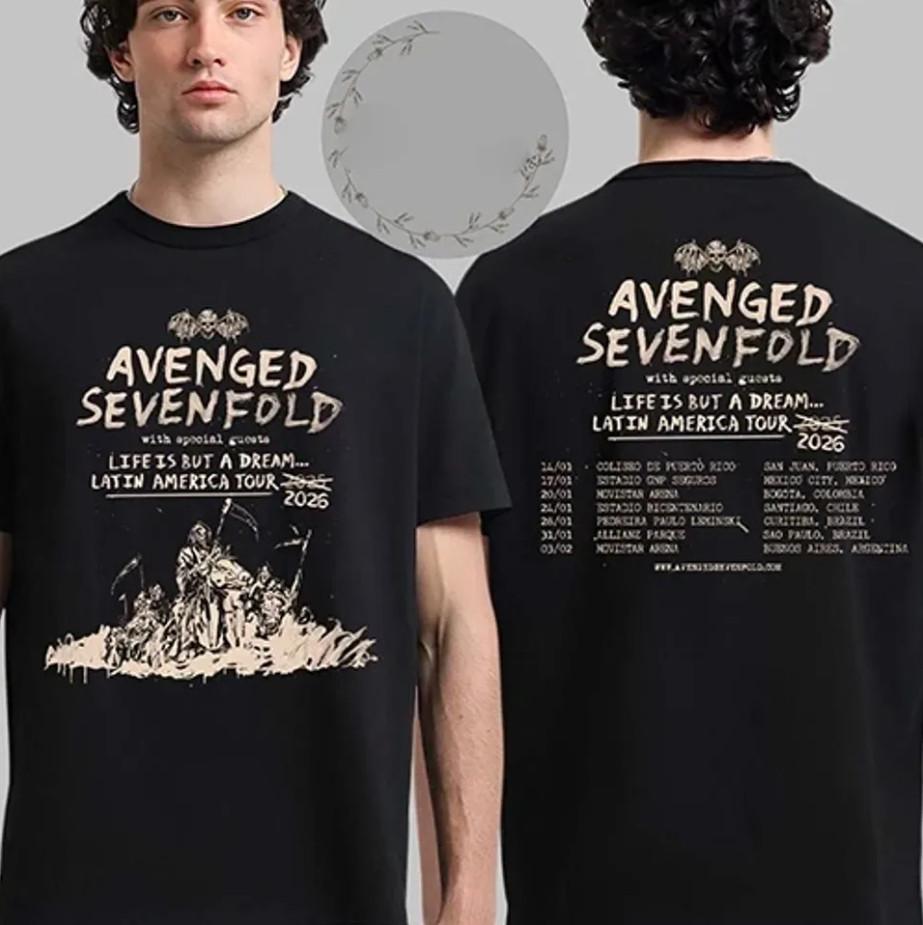 Avenged Sevenfold – Life Is But A Dream Tour 2026 Band TShirt Unisex T-Shirt S