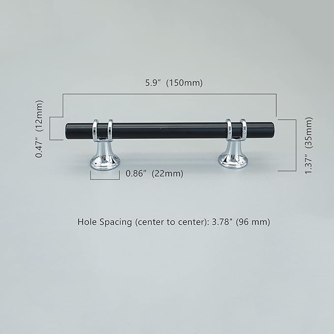 6pack Modern Stainless Steel Cabinet Pulls, Durable Drawer Handles Hardware for Kitchen Dresser Bathroom Wardrobe Door