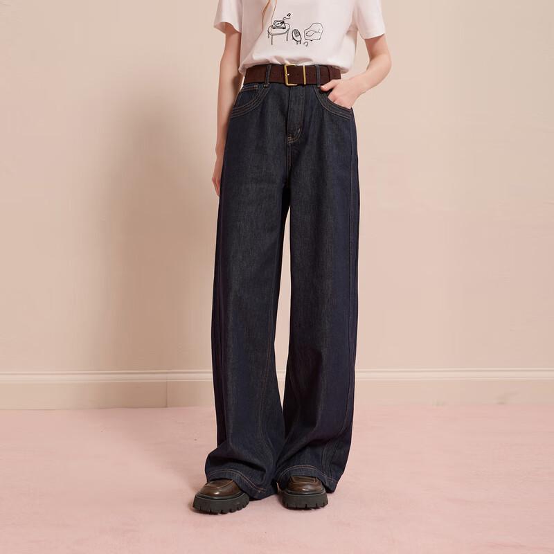 

Women s High-Waist Loose Fleece-Lined Wide-Leg Denim Jeans XL