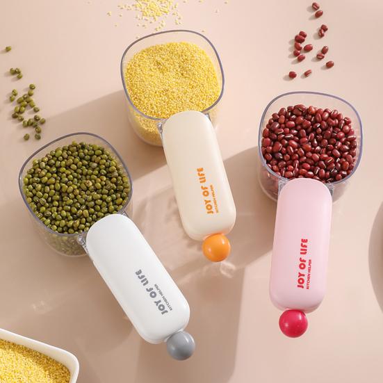 Pet Food Measuring Spoon with Scale Bag Sealing Clip Multi-functional Rice