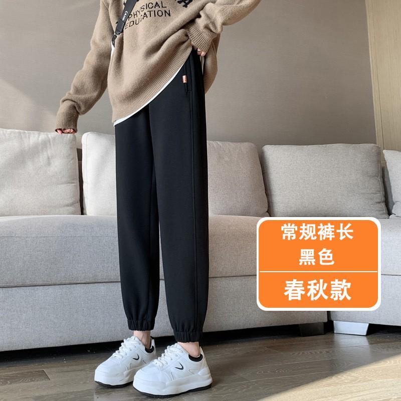 Womens Fleece-Lined Jogger Pants Winter Warm Loose High-Waist Stretchable Casual Track Small Stature
