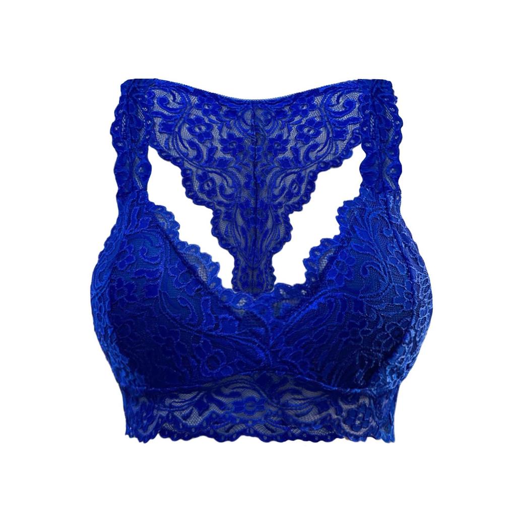 Lace Bralette with Removable Padding Wireless Design Floral Pattern Soft Fabric Stretch Fit Comfortable Support
