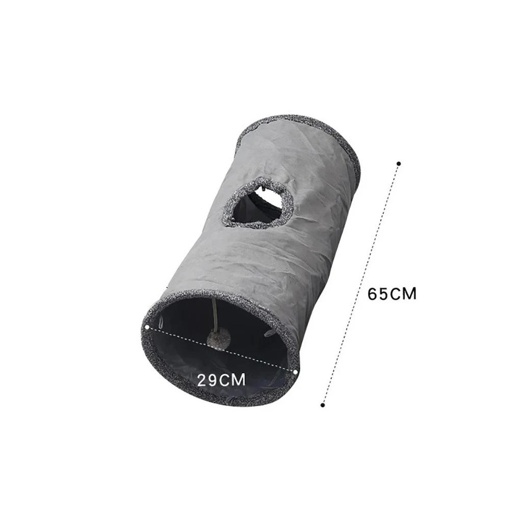 Collapsible Cat Winter Suede Tunnel for Puppy Rabbit Kitten Play Chase Hide Tunnel Interactive Bedding Toy Long Cats Tunnel
