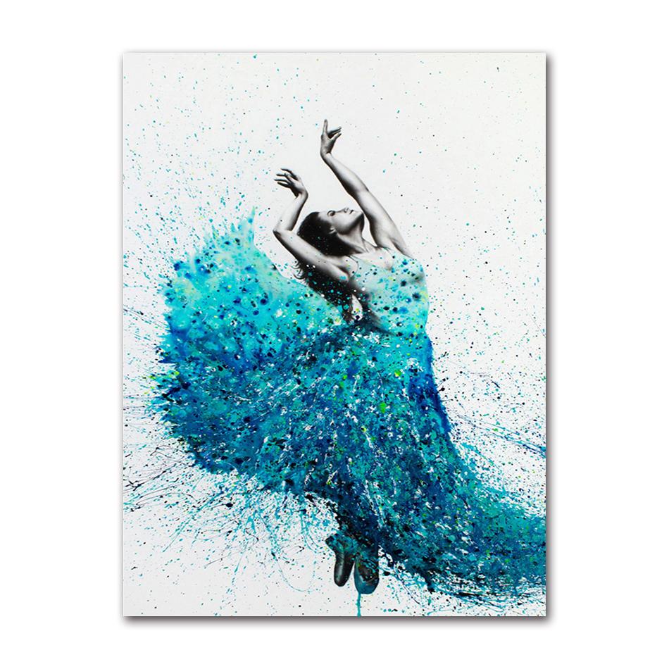 Modular Pictures Ballet Posters and Prints Dance Girl Canvas Painting Home Wall Decor HD Printed Elegant Dancing Ballerina
