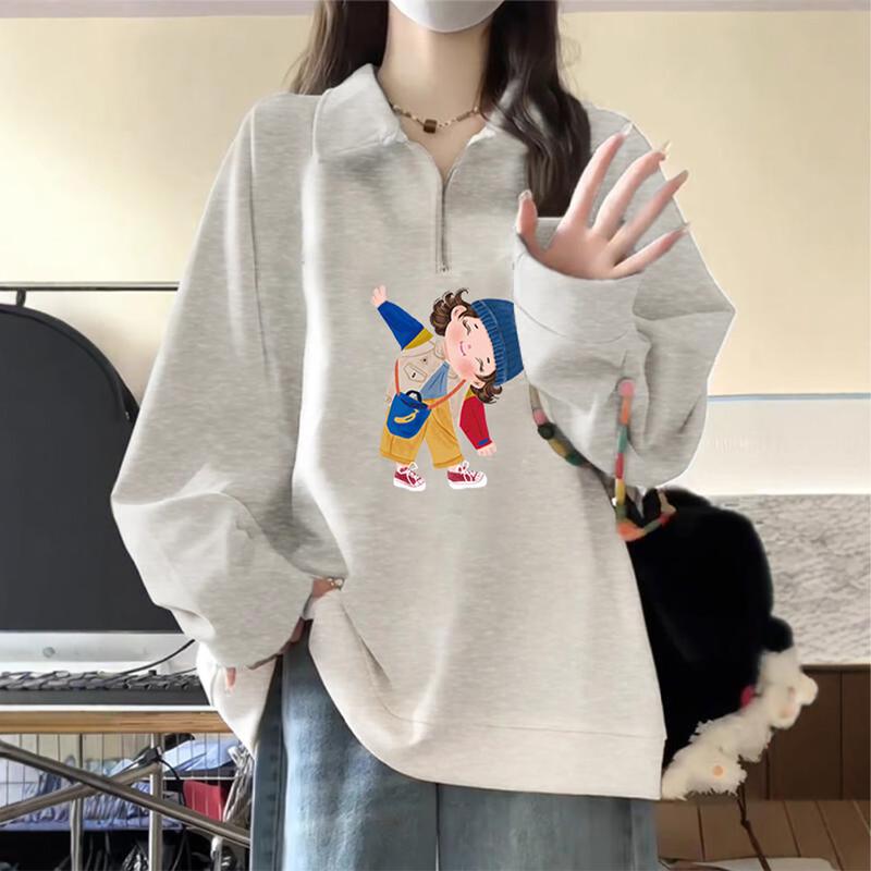 

JOEM Women s Fashion Half-Zip Long-Sleeve Sweatshirt L