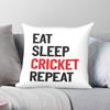 Eat Sleep Cricket Repeat Pillowcase Polyester Linen Velvet Pattern Zip Decor Pillow Case Sofa x