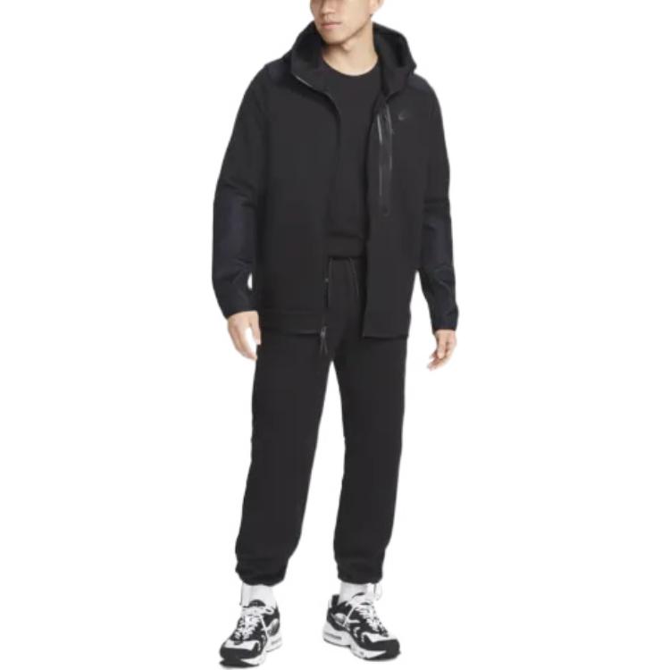 Nike Knitted Sweatpants Men's Black Moderate Straight Fit Pants DQ4313-010