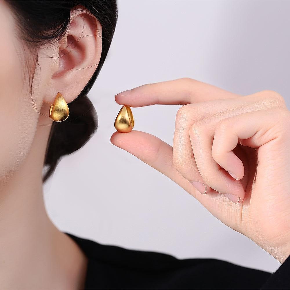 Cercei Retro Premium Earrings S925 Sterling Silver Gold Plated 1.6cm Elegant Simple Stud Earrings Women's Fashion Jewelry