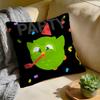 Cushion Cover Washed Linen Soft Breathable Decorative Case for Sofa Home Pillow cover Cute Cartoon Duolingos