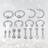 16Pcs Tongue Ring Set Stunning Surgical Steel Body Spiral Mixed Piercing Jewelry Ideal for Party Banquet Women Piercing