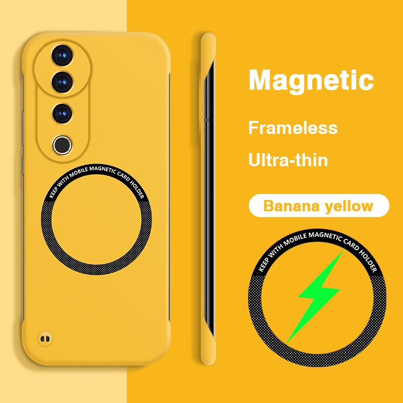 

Thin Shell for VIVO V40 Pro Lite S19 Pro V40Pro V40Lite S19Pro 5G Magnetic Phone Cases Hard PC Frameless Lightweight Back Covers vivo S19 Pro банан жовтий колір