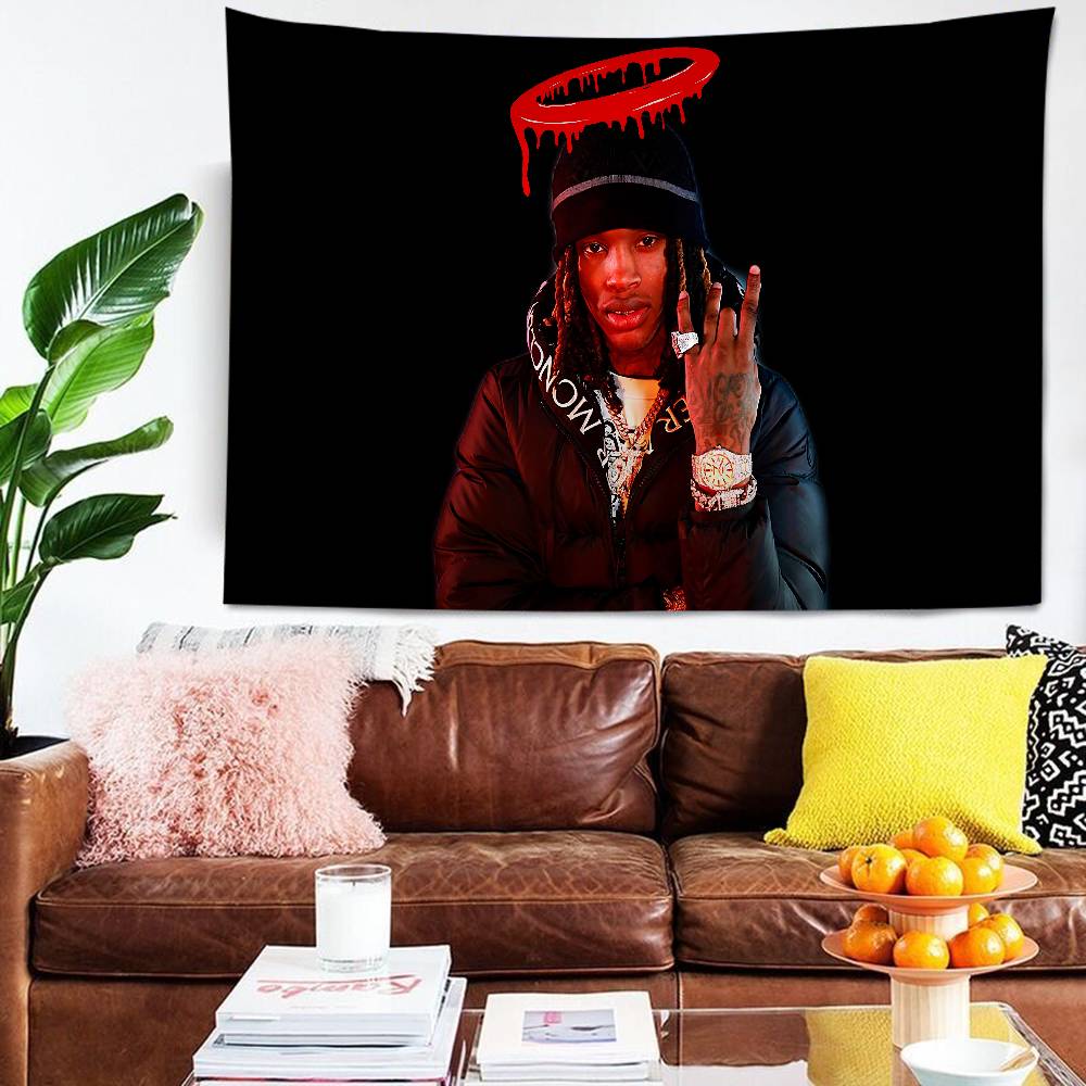 KKing Rapper Von Anime Tapestry Hanging Tarot Hippie Wall Rugs Dorm Home Decor