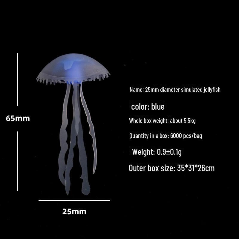Mini Luminous Silicone Jellyfish for Aquarium Decoration