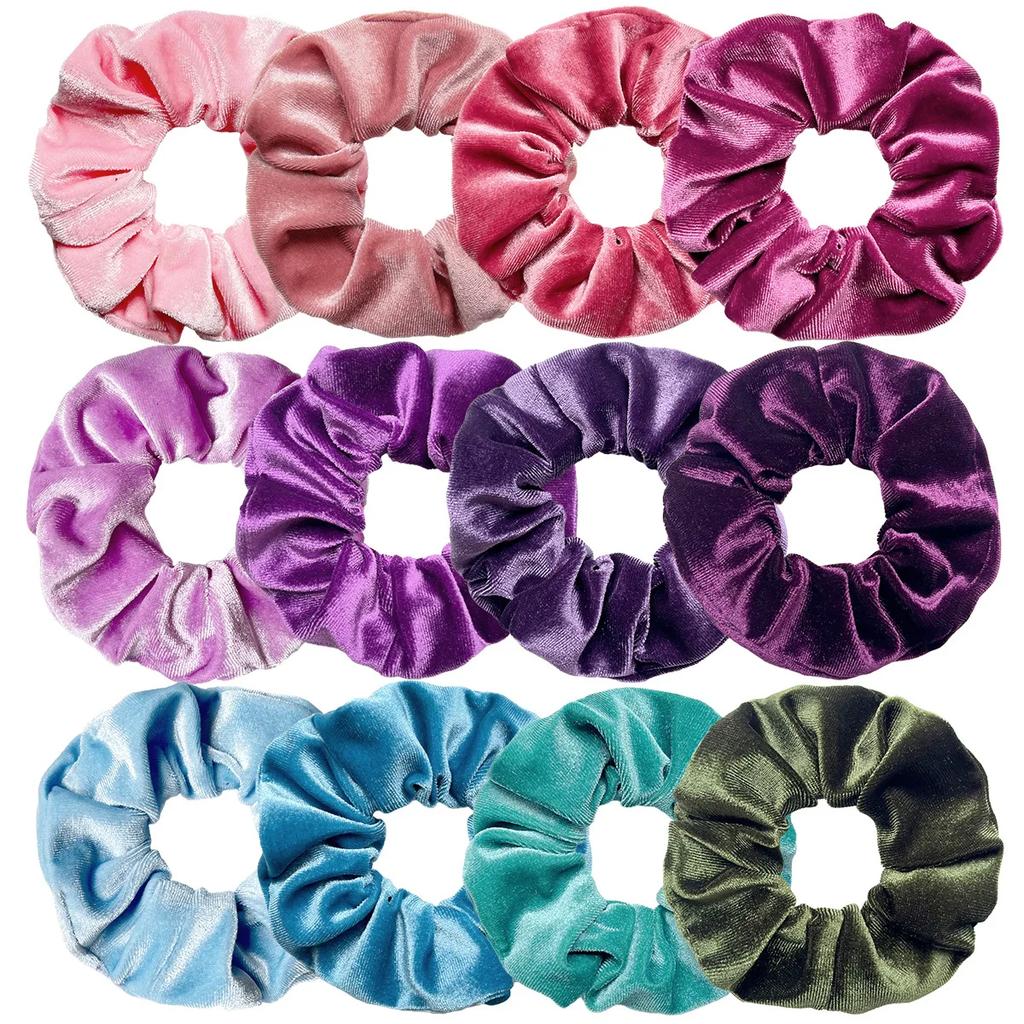 45 Colors Large Vintage Velvet Scrunchies Girls Elastic Hair Bands Ponytail Holder Ties Rubber Bands Fashion Women Accessories