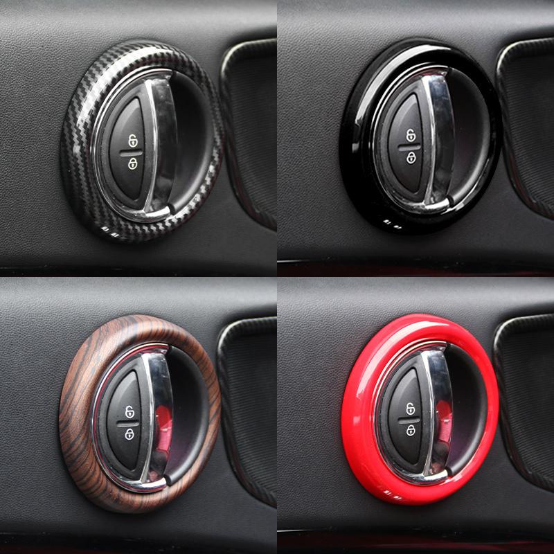 4 pezzi Anello Decorativo Adesivo Maniglia Interna Porta Auto Anello Esterno Maniglia Porta in Plastica ABS Per Mini Cooper F60 Styling Auto