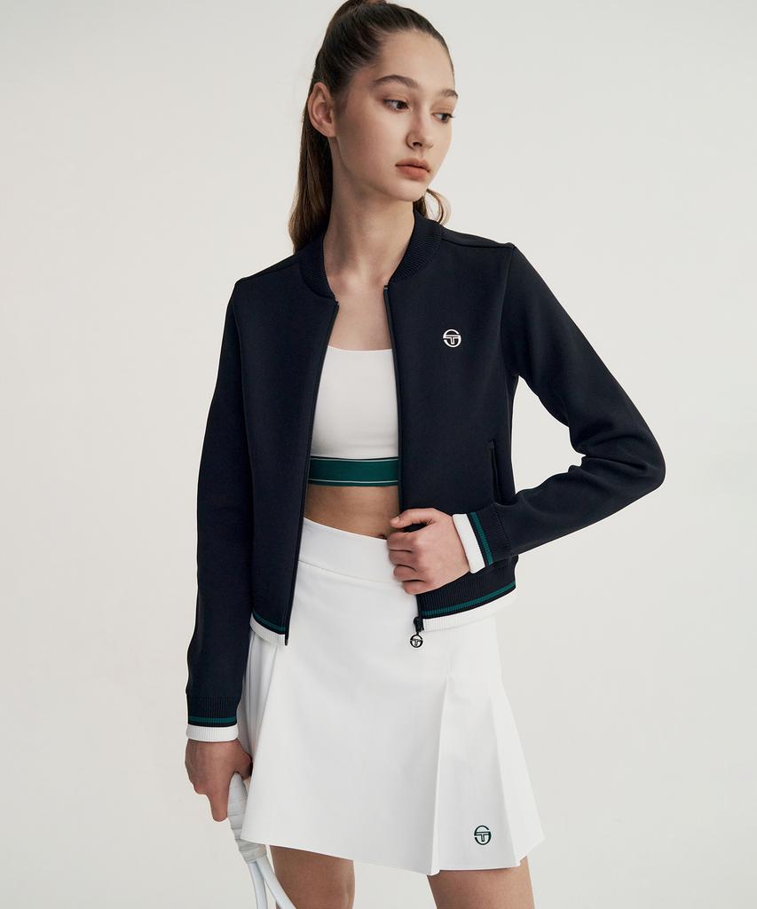 Sergio Tacchini W Flag Better Knit Zip-Up Cardigan (Black)