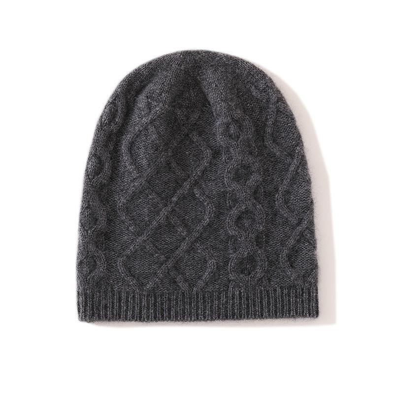 

Cashmere Autumn and Winter New Women s High End Solid Color Cable Thickened Warm Fashion Knitted Casual Fisherman Hat One size