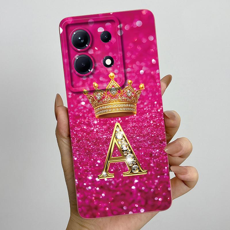 Dla Infinix Note 30 4G 5G Note30 Pro VIP 30i Modne Etui na Telefon z Inicjałami dla Pary Miękki Silikon TPU Osłona Ochronna na Obiektyw