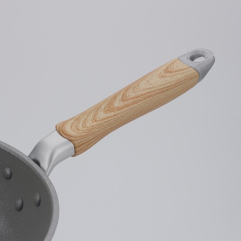 Bestco Deep Frying Pan 24cm Gas Stove Only White Marble Pattern MARBLE KITCHEN NX-104