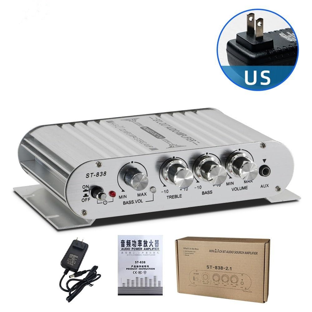 Mini HIFI 2.1 Channel Power Amplifier Subwoofer AMP for Home Desktop/Car/Marine Stereo Audio Amplifier Speakers
