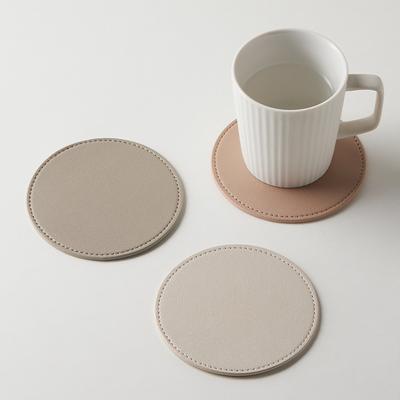 Inmos Kundenspezifische Lederuntersetzer für Heimdekoration Runde Tassenuntersetzer Tee- und Wassergläser Kaffeematten Geschirrabtropfgestell Nordisch