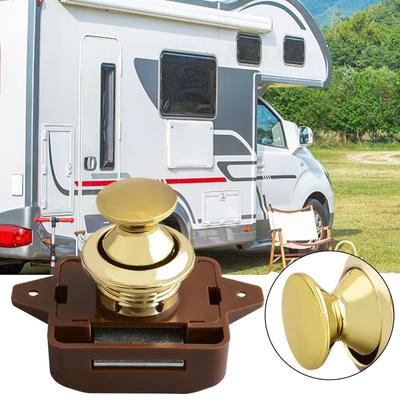 Camper Car Push Lock Diameter 26mm Keyless RV Caravan Boat Motor Home Cabinet Drawer Latch Button Locks For Furniture Hardware